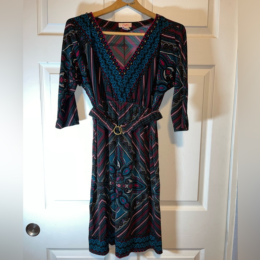 Candie's Black and Blue Long Sleeve Dress